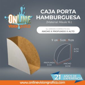 CAJA PORTA HAMBURGUESA