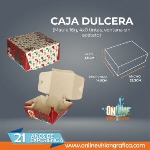 CAJA DULCERA ROJA