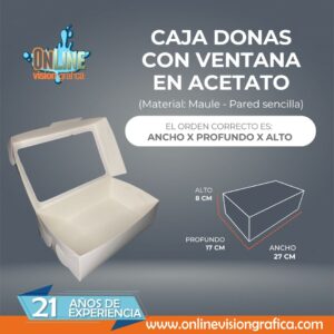 CAJA DONAS CON VENTANA DE ACETATO